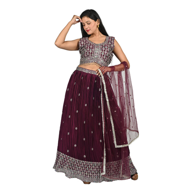 Elegant Maroon Lehenga