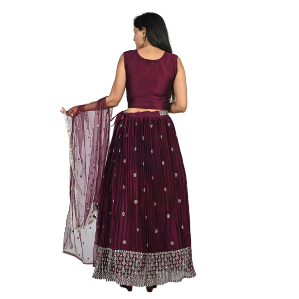 Elegant Maroon Lehenga