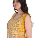 Mustard Yellow Embroidered Sharara Set