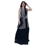 Midnight Grace Draped Lehenga Set